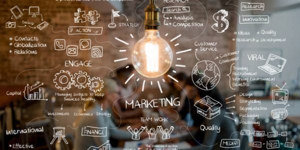 Great idea of a marketing strategy plan at a creative office - business concepts